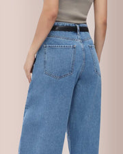 High Waist Baggy Barrel Leg Jeans