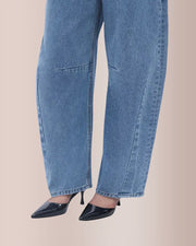 High Waist Baggy Barrel Leg Jeans