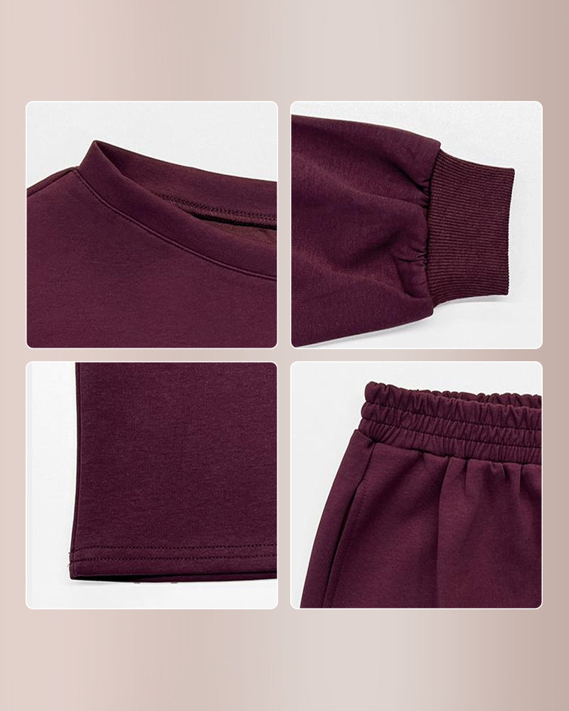 Sloping Shoulder Top & Wide-Leg Co-ord Set