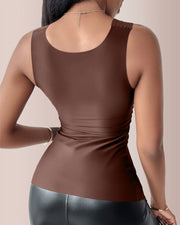 U-Neck Built-In Bra Shapewear Tank