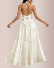 Halter Neck Tiered Maxi Dress