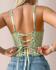 Midnight Lace Underwire Corset Bustier Top