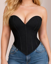 Sweetheart Neckline Mesh Corset Top
