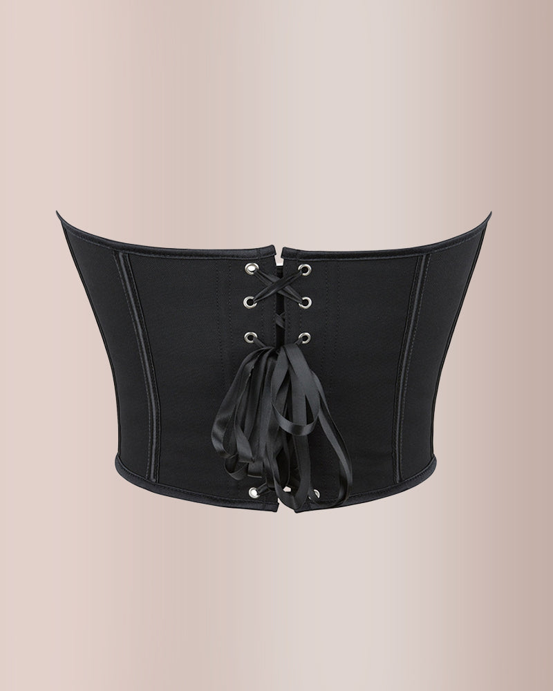 Sweetheart Neckline Mesh Corset Top