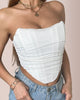 Elegant Mesh Ruched Bustier Tube Top