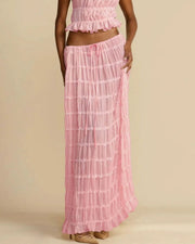 Curvvvy™ Passion and Romance Pleated Back Elastic Straps Adjustable Halter Tank Set