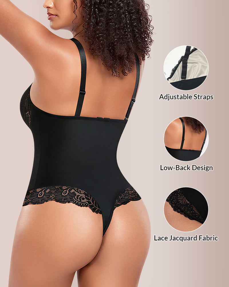 V-neck Lace Shapewear Bodysuit
