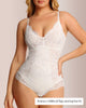 Deep V Floral Lace Bodysuit Lingerie