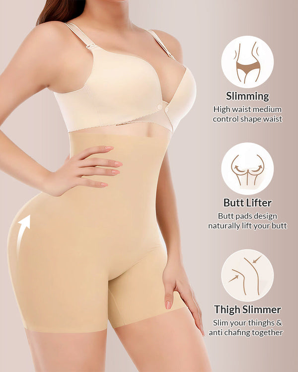High-Waist Tummy Control Butt Lifter Shorts