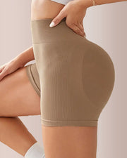 Seamless Ribbed Peach Lift Booty Shorts