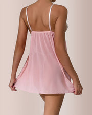 Sheer Mesh Babydoll Lingerie Dress
