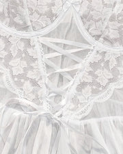 Lace Underwire Suspender Sheer Dresses