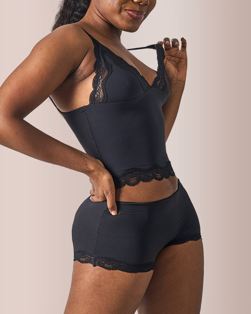 Lace Trim Cami And Short Set