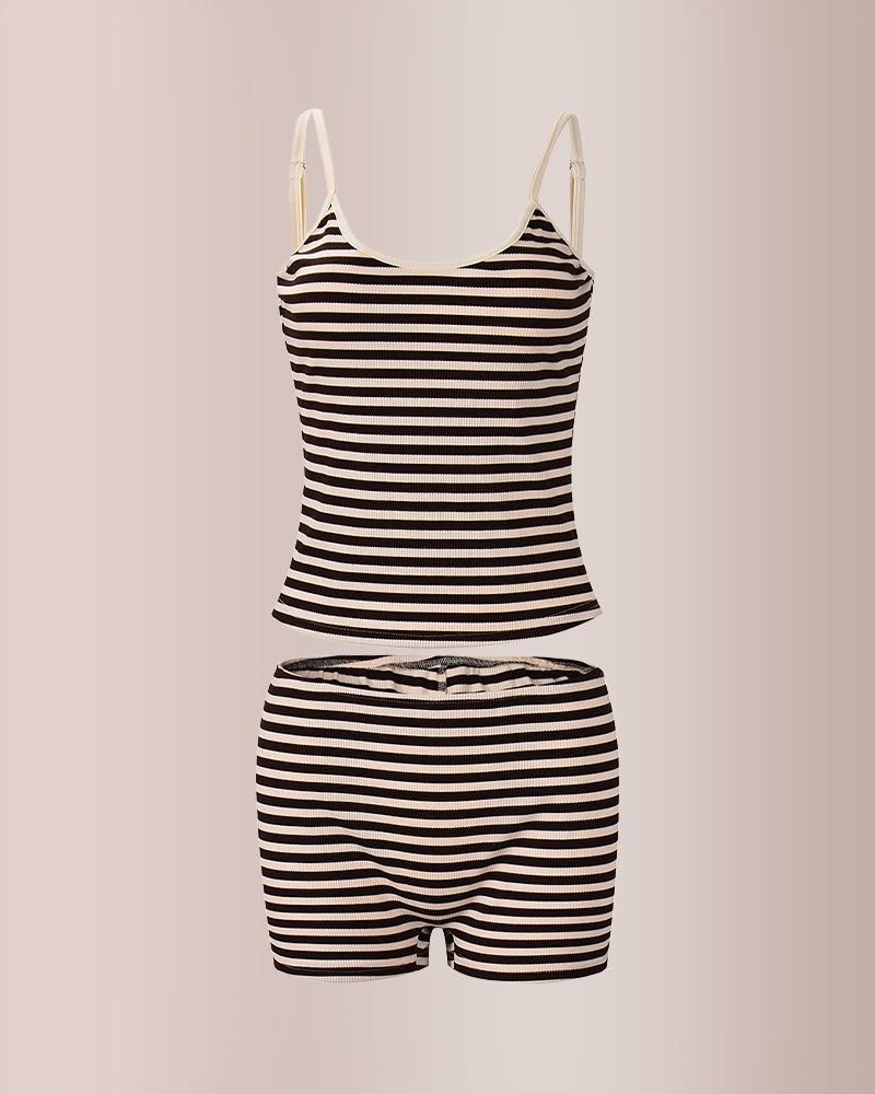 Striped Cami & Shorts Lounge Set