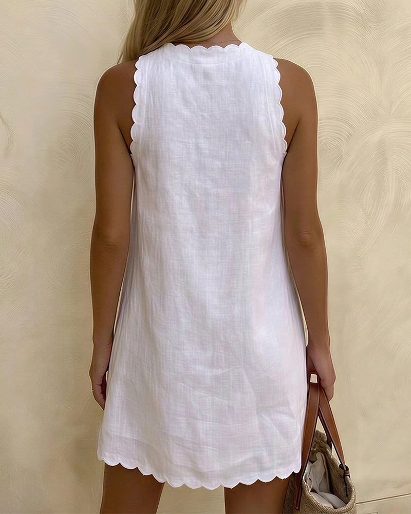 Coastal Escape Sleeveless Swing Dresses