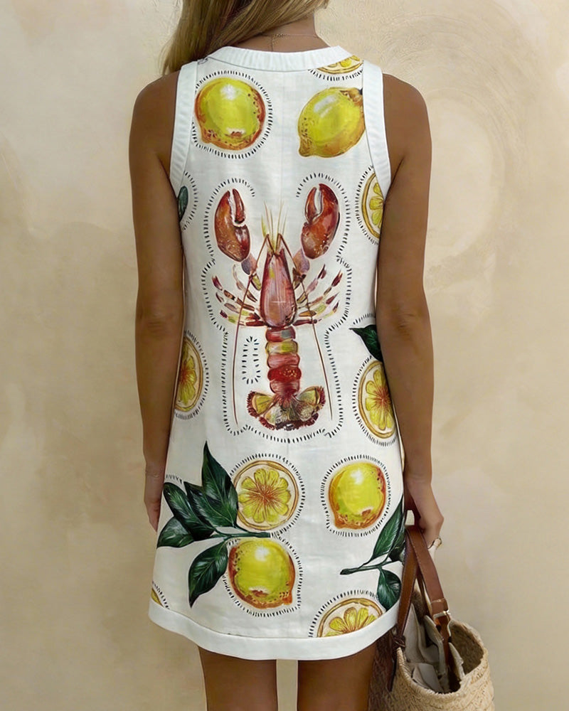 Summer Printed Sleeveless Beach Dress