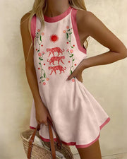 Summer Printed Sleeveless Beach Dress