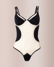 Trendy Black Tulle Patchwork Sexy Sheer Bodysuit