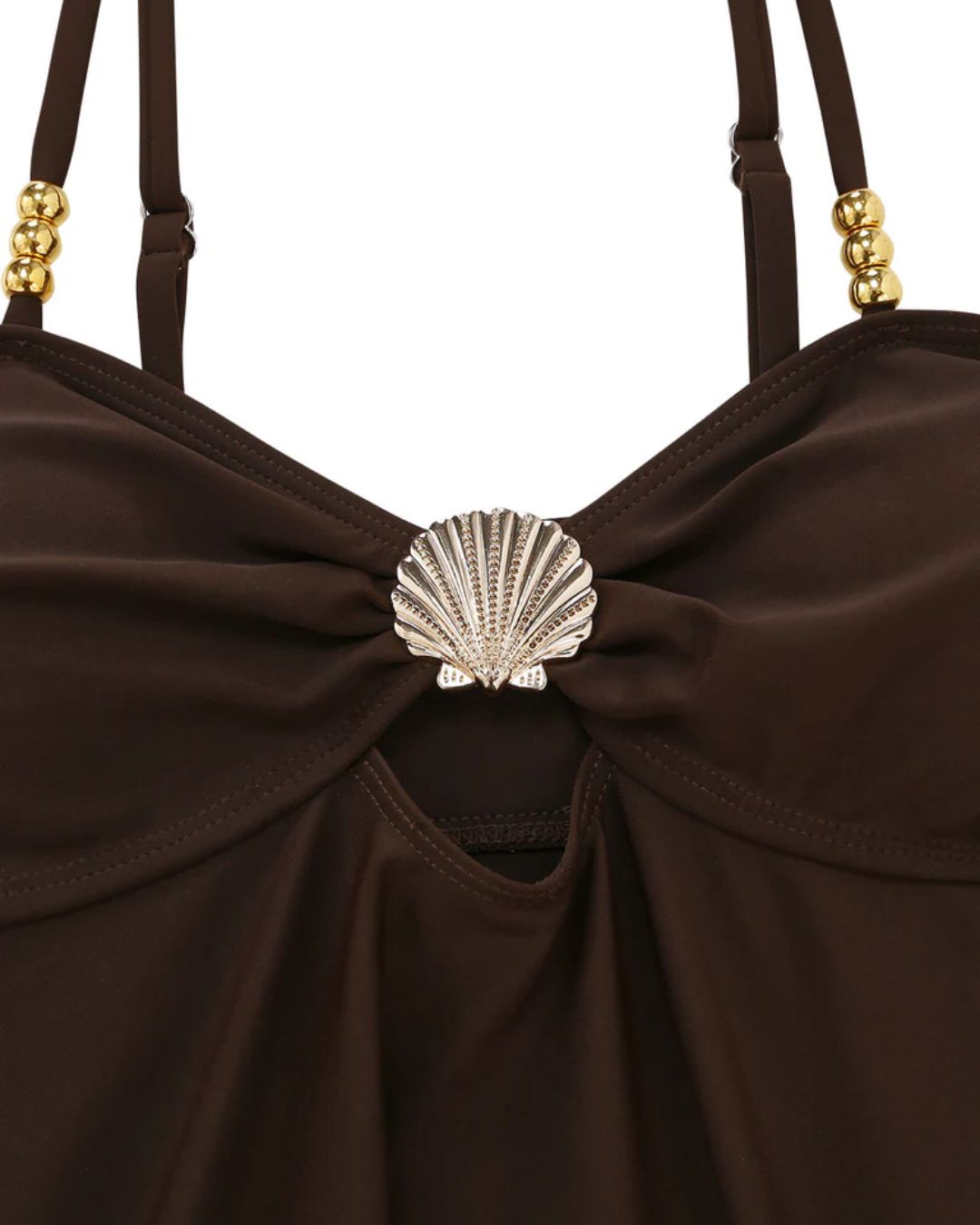 Tummy Control Two Piece Elegant Backless Ruffle Bikini