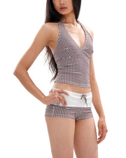 Check Pattern Bikini Top & Bottom Set
