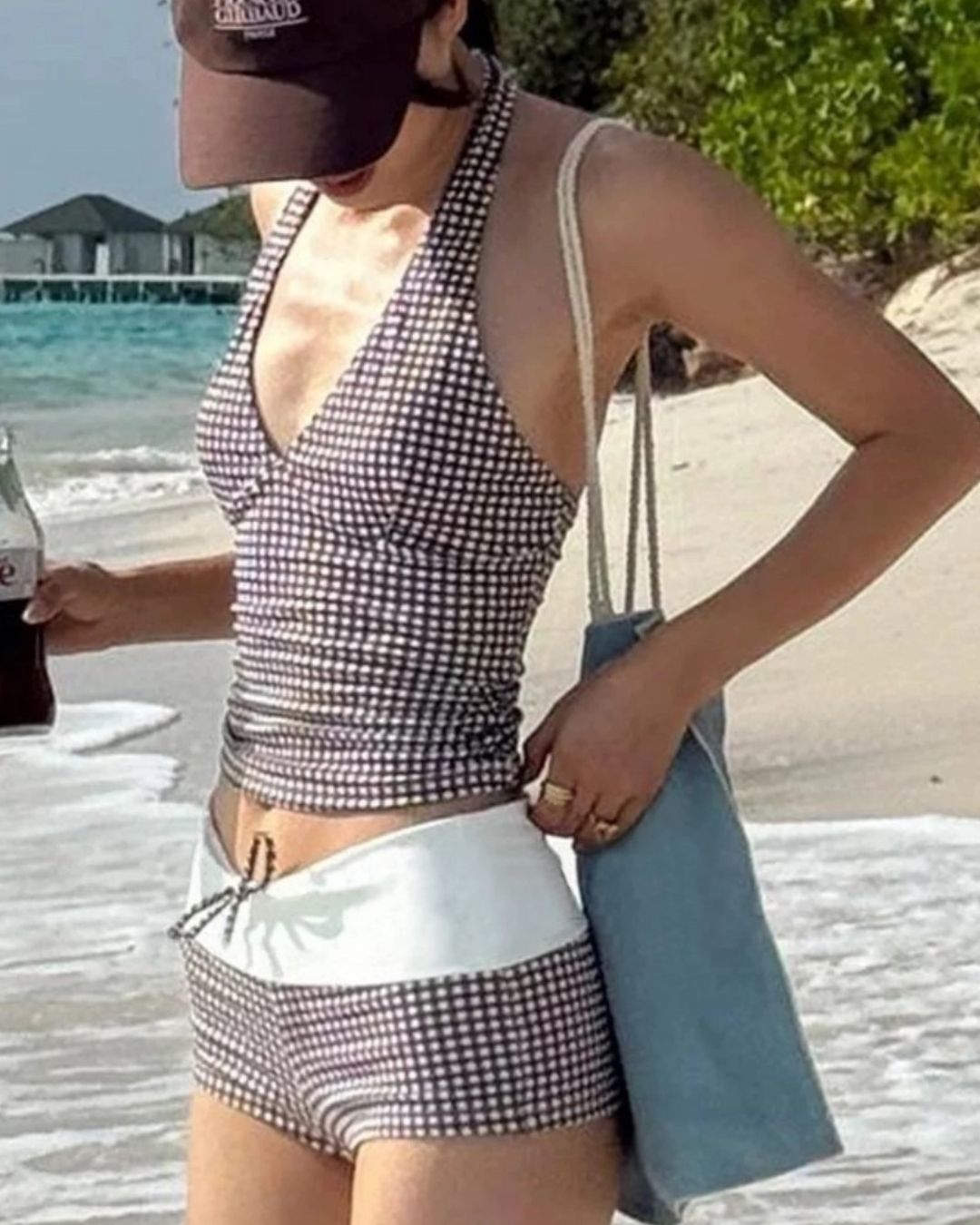 Check Pattern Bikini Top & Bottom Set