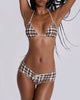 Plaid Triangle Halter Elegant Bikini