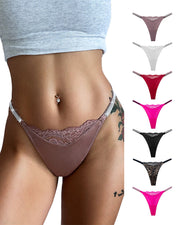 Crystal Lace Thong – High-cut Ice Silk T-back