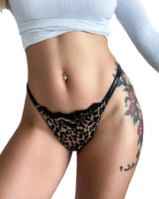 Crystal Lace Thong – High-cut Ice Silk T-back