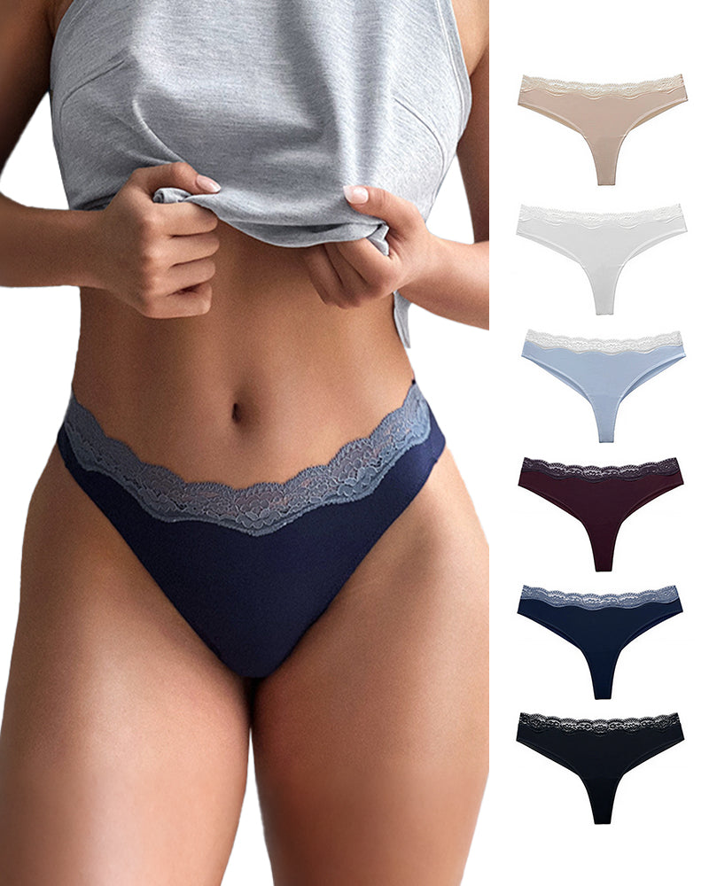 Lace High Cut Color Block Brief