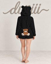 Women's Teddy Bear Hooded Plush Pajama Jumpsuit
