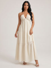 Halter Neck Tiered Maxi Dress