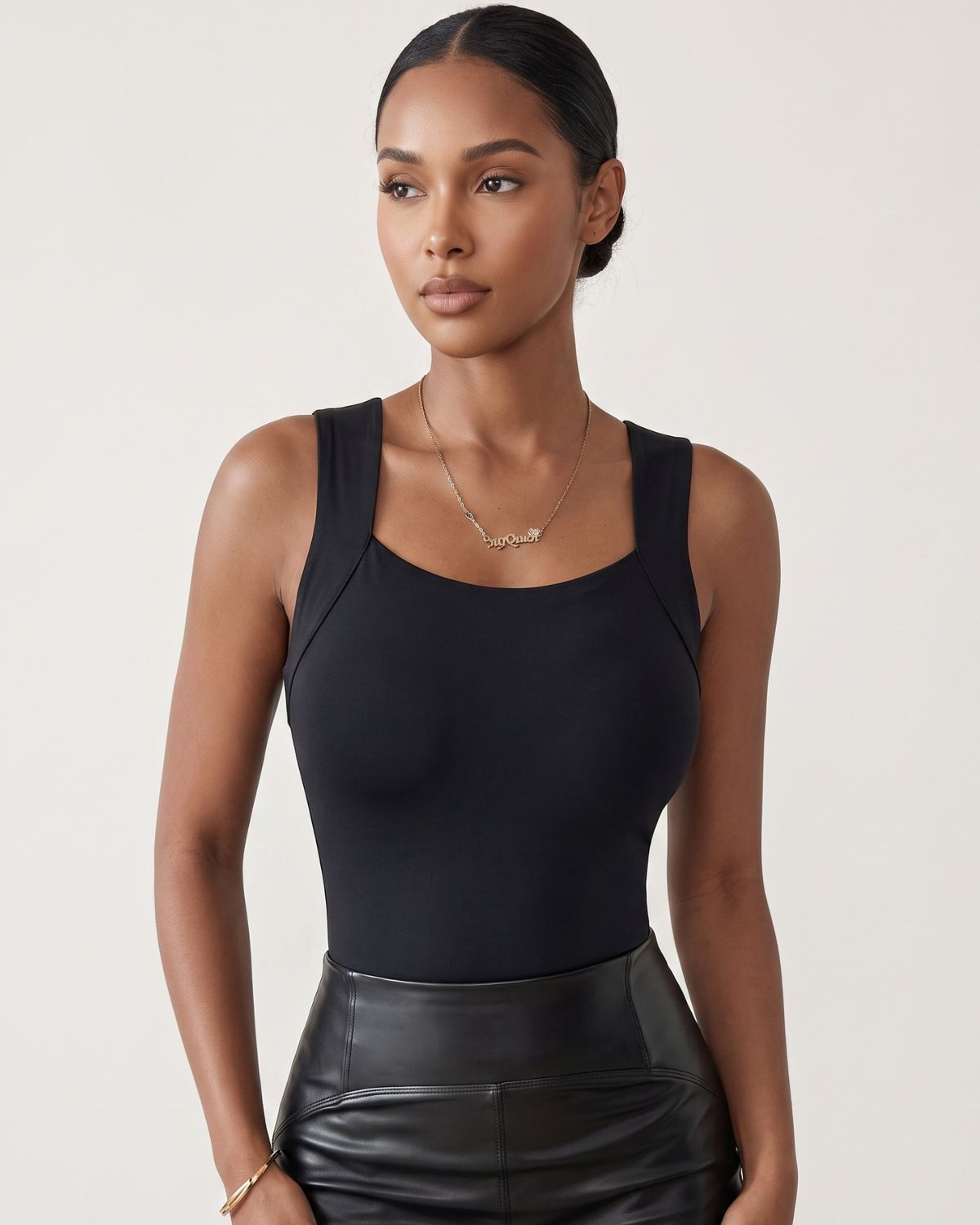 U-Neck Built-In Bra Shapewear Tank