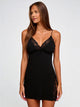 Lace Trim Slit Bowknot Sleep Dress