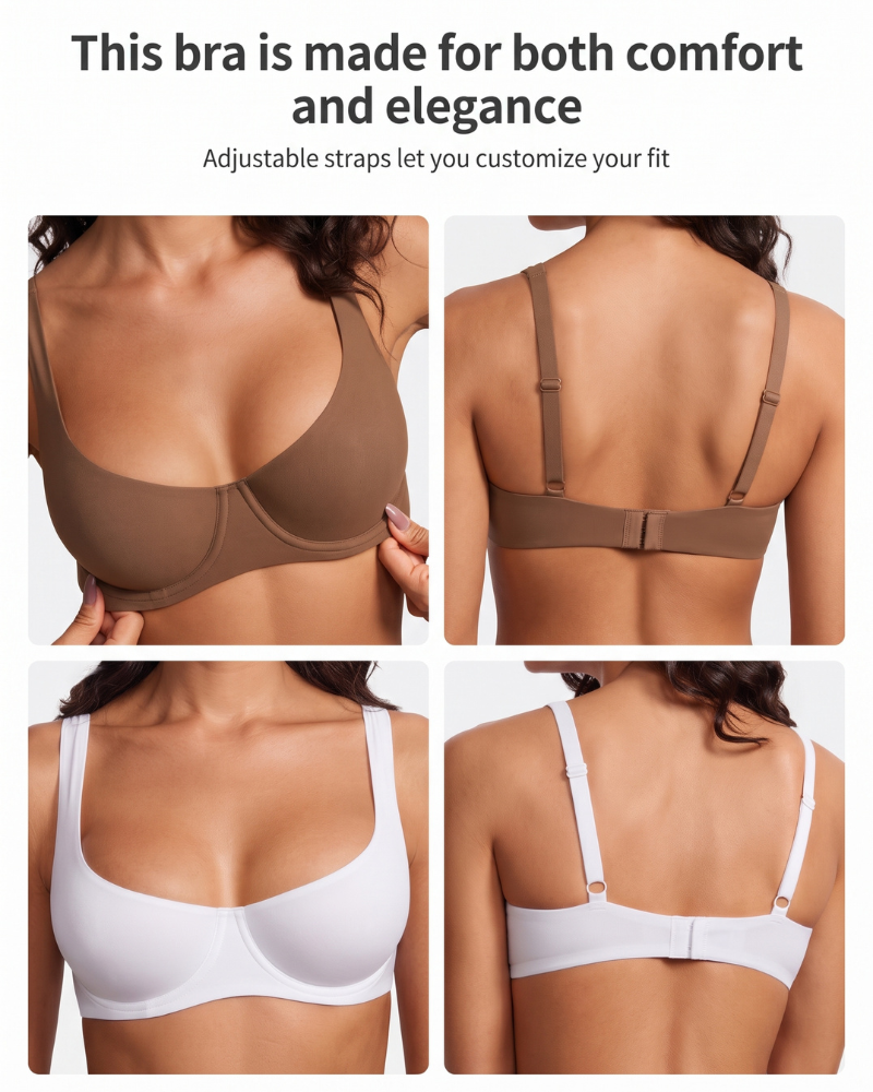 Unlined Support Seamless Balconette Bra