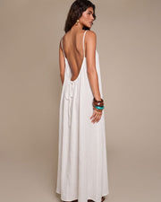Solid Color Backless Cami Dress