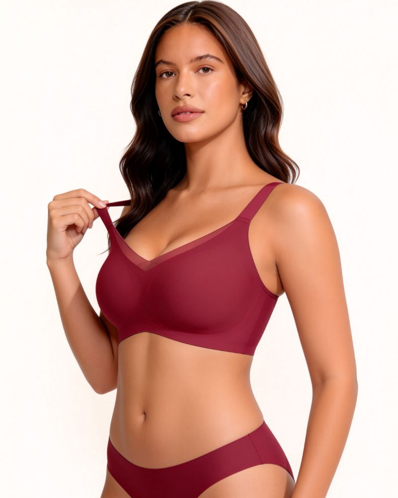 V-Neck Mesh Crossover Jelly Bra