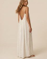 Solid Color Backless Cami Dress