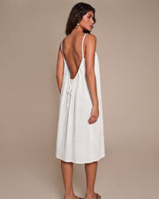 Solid Color Backless Cami Short Dress