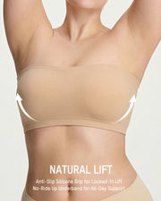 Stay‑Put Wireless Seamless Bandeau Bra