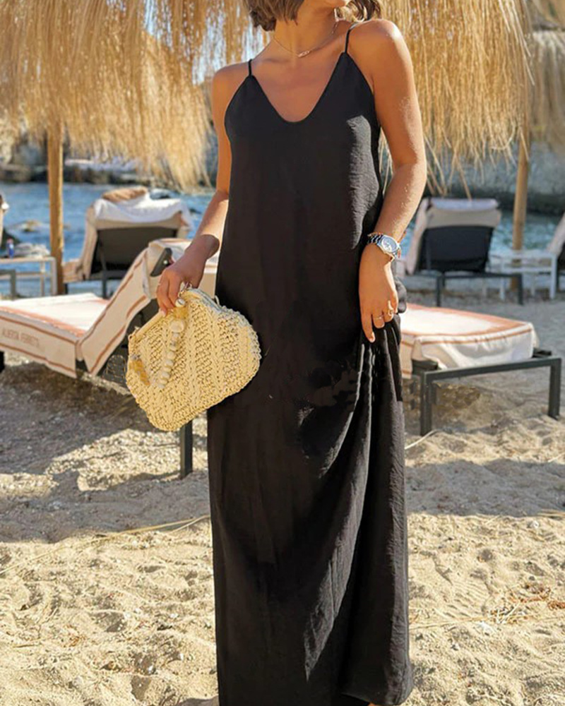 Vacation Backless Cami Dress