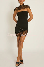 Lace Strapless Slim-Fit Mini Dress for Parties