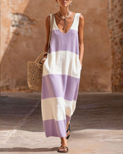 Striped Maxi Dress with Pockets