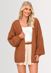 Oversized Cardigan Sweater for Women - Open Front Knit