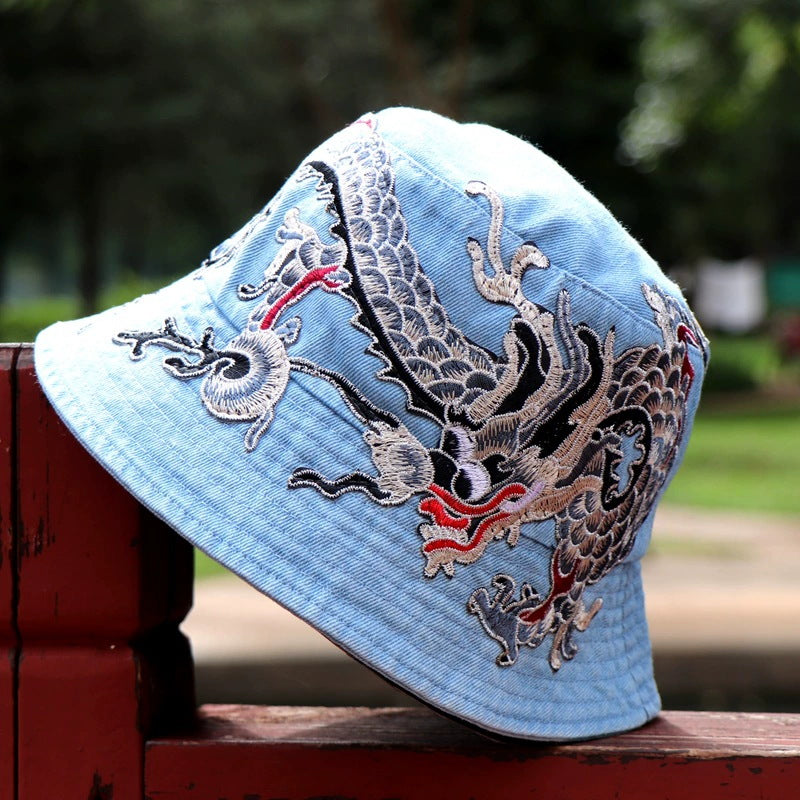 Embroidered Denim Bucket Hat | Ethnic Style