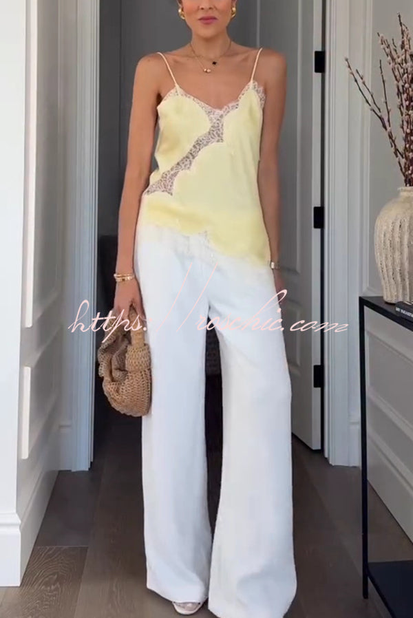 Lace Backless Camisole Top | Spaghetti Strap Vacation Top