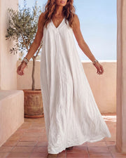Flowy Boho V-Neck Halter Maxi Dress