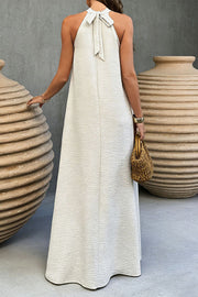 Halter Neck Sleeveless Maxi Dress – Loose Vacation Style