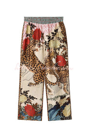 Tiger Print Long Sleeve Shirt and Pants Set – Loose Fit