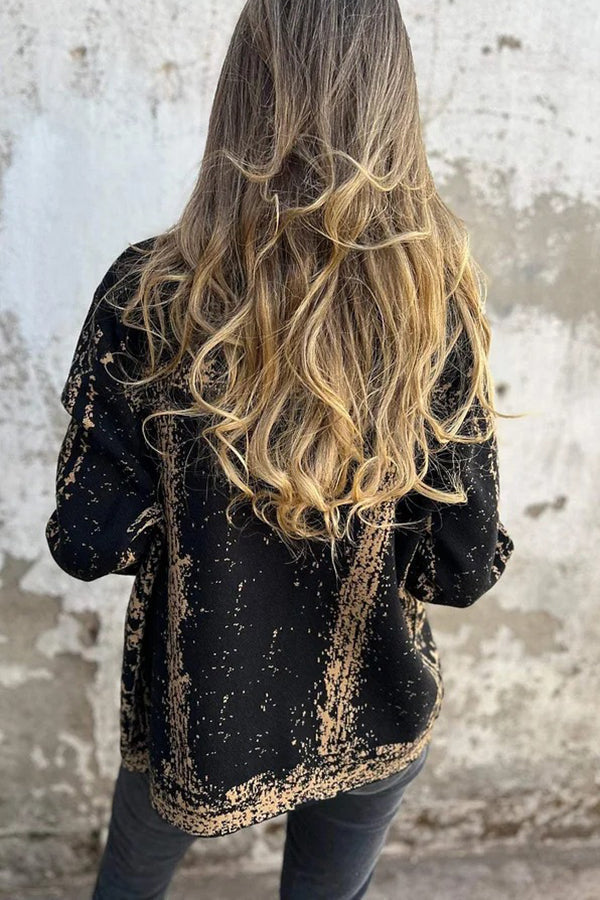 Women's Lapel Metal Buckle Loose Casual Jacket