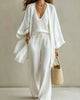 Sleeveless V-Neck Wide-Leg Three-Piece Set